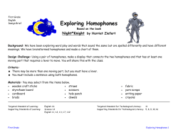 English &ndash; Exploring Homophones