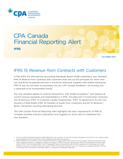 IFRS 15 Revenue from Contracts with Customers