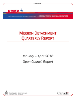 mission detachment quarterly report