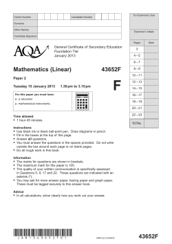 Jan 2013 Linear Foundation Paper 2