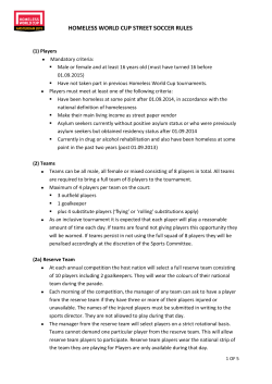 HOMELESS WORLD CUP STREET SOCCER RULES