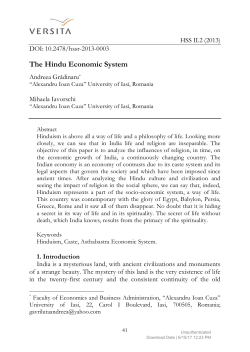 The Hindu Economic System