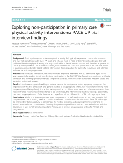 Exploring non-participation in primary care physical activity