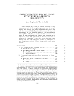 CARROTS AND STICKS: HOW VCS INDUCE ENTREPRENEURIAL