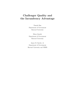 Challenger Quality and the Incumbency Advantage