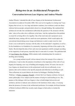Being-two in an Architectural Perspective: Conversation between