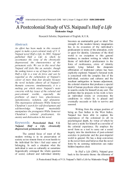 A Postcolonial Study of VS Naipaul`s Half a Life by