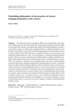 Embedding philosophers in the practices of science