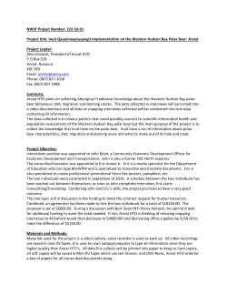 NWSF Project Number: 222-10-01 Project title: Inuit
