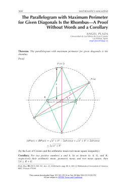 The Parallelogram with Maximum Perimeter for Given Diagonals Is