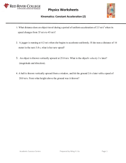 Kinematics Practice Questions