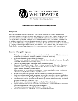 Guidelines for Use of Discretionary Funds