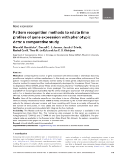 Pattern recognition methods to relate time profiles of