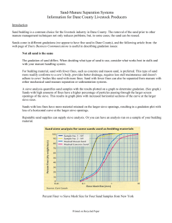 Sand-Manure Separation Systems Information for Dane County