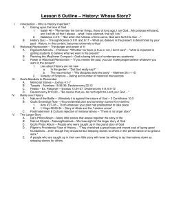Lesson 6 Outline &ndash; History: Whose Story?
