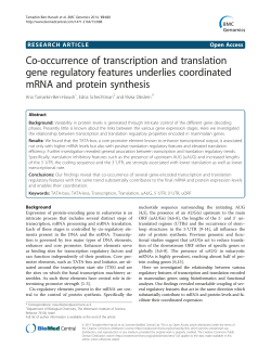 Co-occurrence of transcription and translation gene regulatory