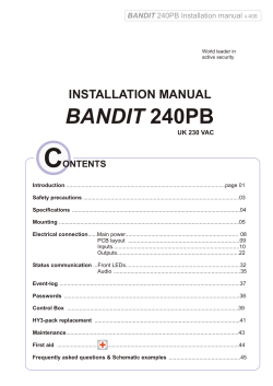 BANDIT 240 PB v408 installation manual