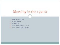 Morality in the 1920`s