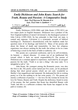 Emily Dickinson and John Keats: Search for Truth, Beauty and