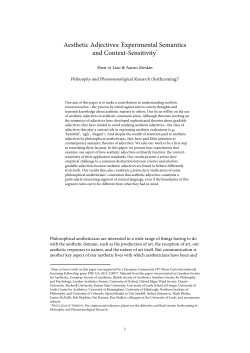 Aesthetic Adjectives: Experimental Semantics and