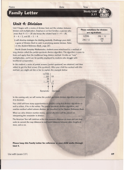 Unit 4: Division - East Lycoming School District