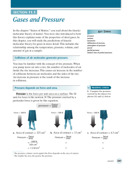 Gases and Pressure