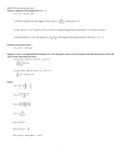 Additional Review for Test 2