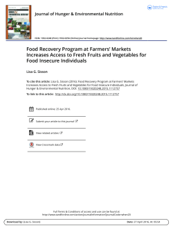Food Recovery Program at Farmers` Markets Increases Access to