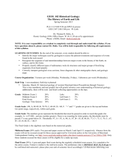 GEOL 102 Historical Geology: The History of Earth and Life