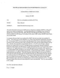 Toxic Screening Level Justification for 99-97-8