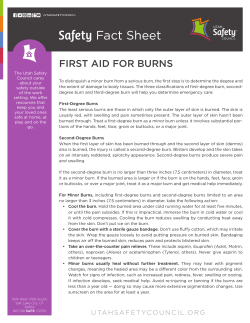 First Aid for Burns - Utah Safety Council