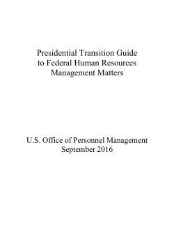 Presidential Transition Guide to Federal Human Resources