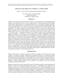 REDUCING THE THREAT OF A SERIOUS 137Cs DIRTY BOMB