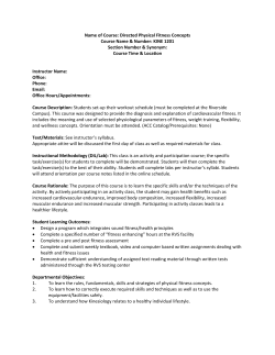 Name of Course: Directed Physical Fitness Concepts Course Name