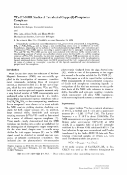 63Cu FT-NMR Studies of Tetrahedral Copper(I)