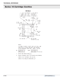 Series 16 Cartridge Cavities