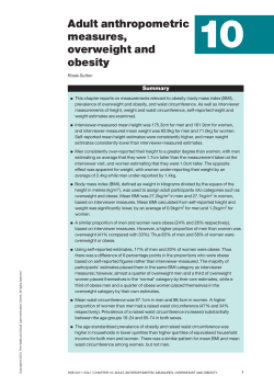 Chapter 10, Adult anthropometric measures, overweight and obesity