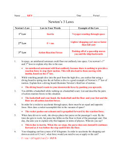 Newton`s 3 Laws KEY - Northern Highlands