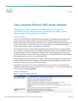 Cisco Industrial Ethernet 4000 Series Switches Data Sheet