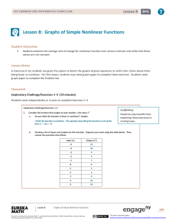Lesson 8: Graphs of Simple Nonlinear Functions