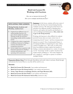 Math Lab Lesson #4: Working with Fractions