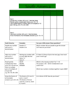 South America - Vale Primary School
