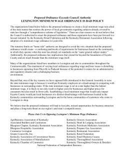 Coalition in Opposition of Lexington Minimum Wage Increase