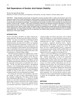 Salt Dependence of Nucleic Acid Hairpin Stability - Shi