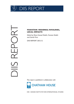PAKISTAN: REGIONAL RIVALRIES,LOCAL IMPACTS: DIIS