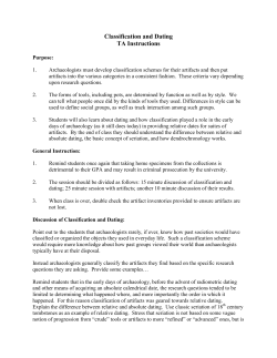 Classification and Dating
