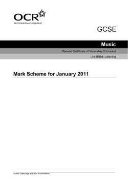 Music Mark Scheme for January 2011
