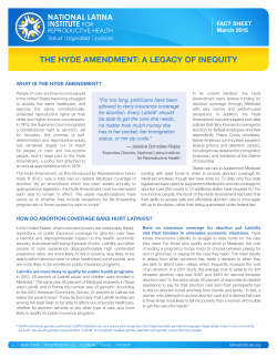 the hyde amendment - National Latina Institute for Reproductive