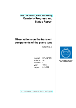 Observations on the transient components of the piano tone