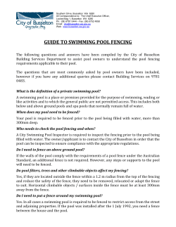 GUIDE TO SWIMMING POOL FENCING